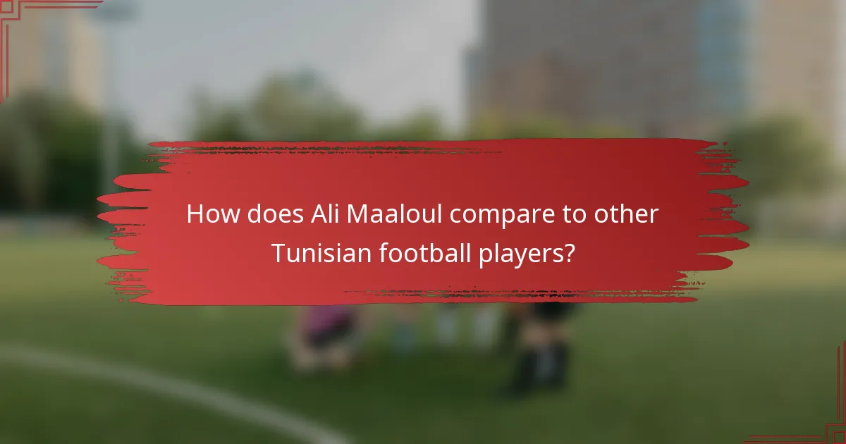 How does Ali Maaloul compare to other Tunisian football players?