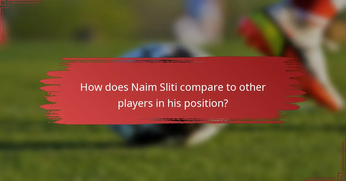 How does Naim Sliti compare to other players in his position?