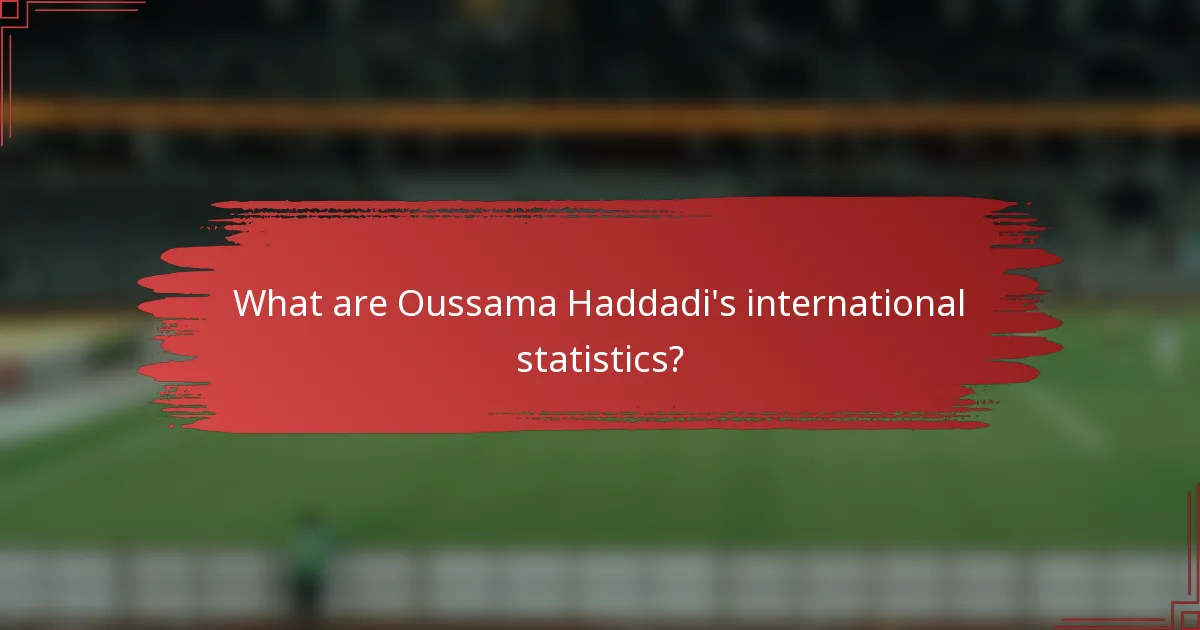 What are Oussama Haddadi's international statistics?