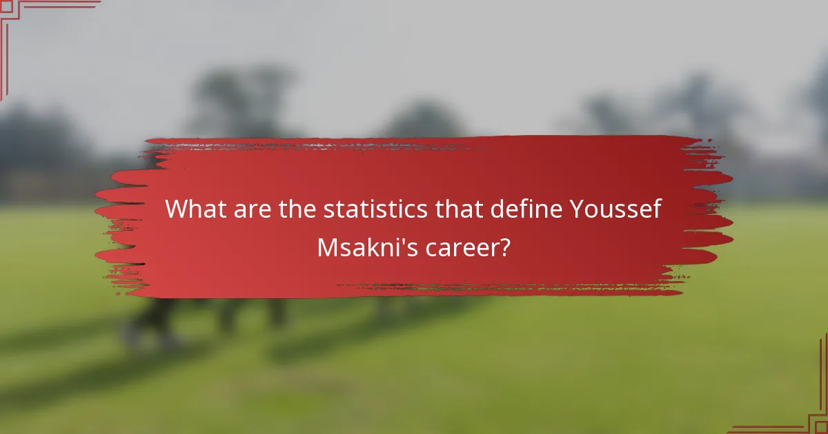What are the statistics that define Youssef Msakni's career?