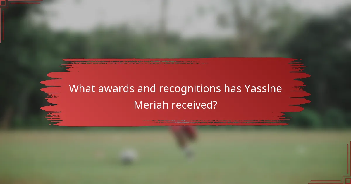 What awards and recognitions has Yassine Meriah received?